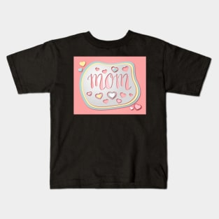 Illustration of the word mom and some hearts Kids T-Shirt